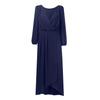 V-neck Solid Color Slim-fit Bridesmaid Evening Dress with Three-quarter Sleeves