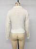 2026 Autumn/Winter Sweet College Style White Bow Embroidered Lapel Cable Knit Sweater