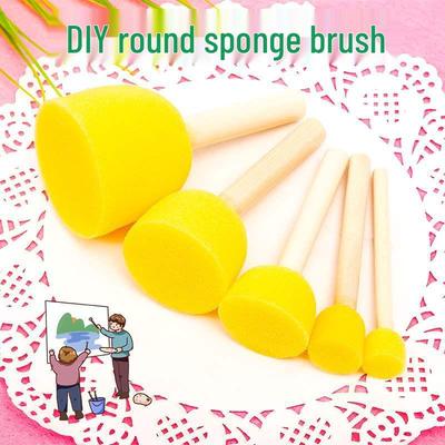 Children's Round Sponge Paint Brush for Art & DIY