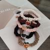 5PC European and American Cream Heart High Elasticity Hair Ties for Women Girls Ponytail Holder Hair Rings Rope Accessories