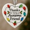 Friendship Christmas Tree Ornaments Thank You Friend Heart Keepsake Pendant Ceramic Charm Decoration Pendant For Holiday Home