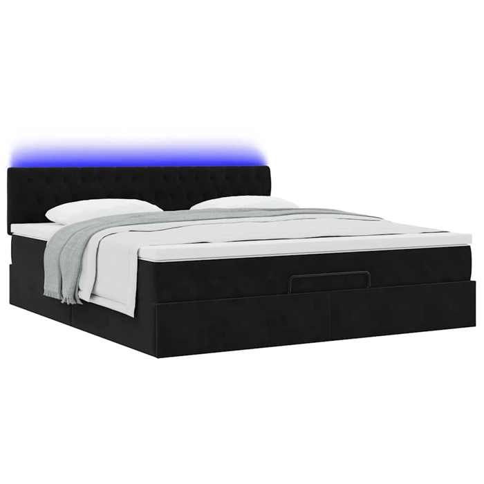VidaXL Cadre de lit ottoman avec matelas noir 160x200 cm velours 3312706