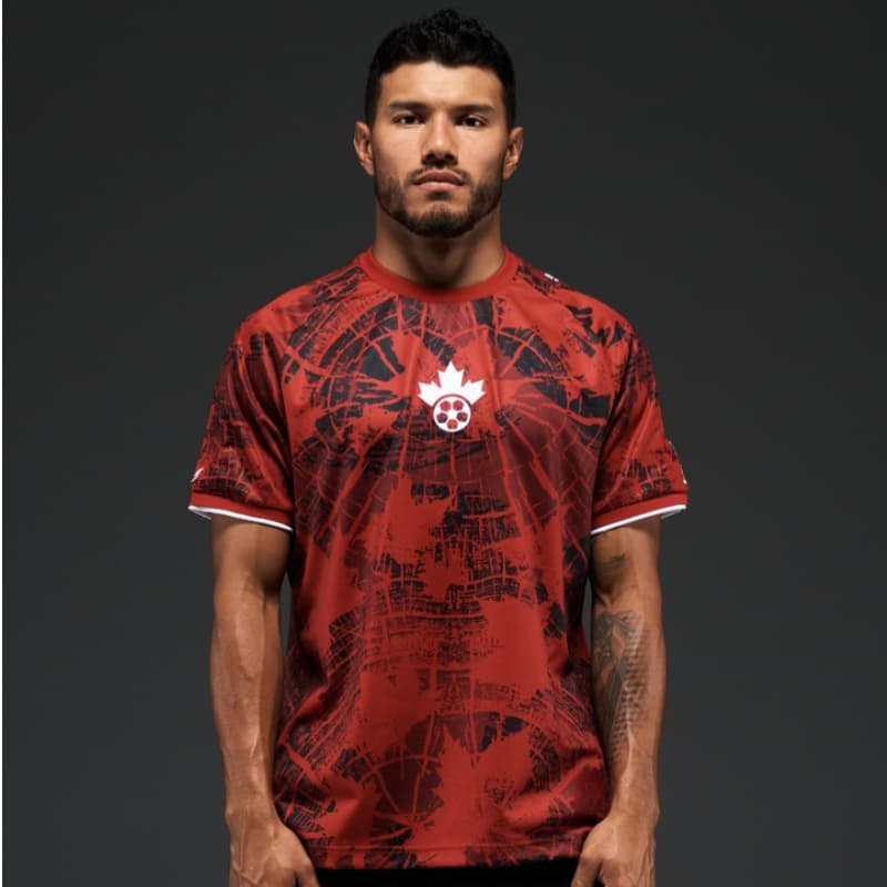 2026 New Canadian Soccer Jersey Y2K Distressed Maple Leaf All-over Print Casual Sports Top Unisex Quick-Drying Breathable T-Shirt S