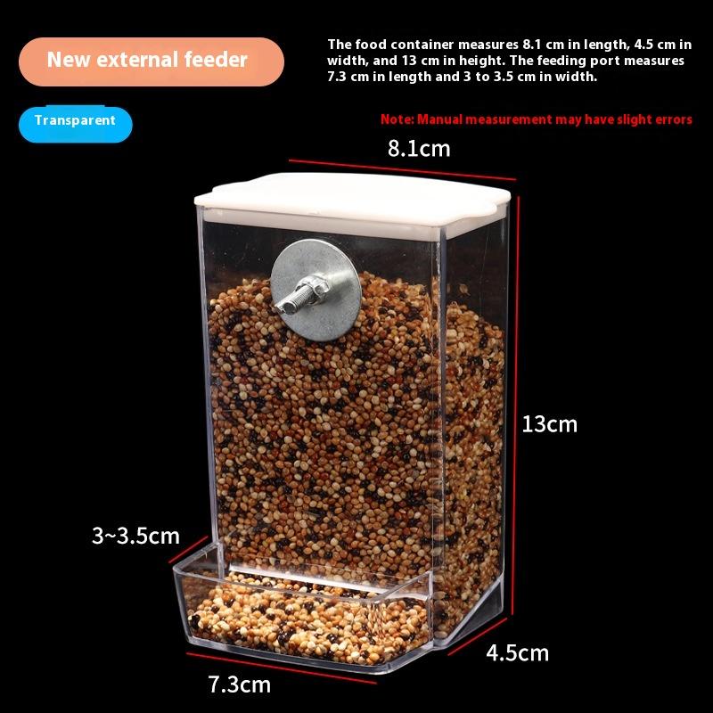 Large Capacity Bird Feeder Box Anti-Splash Bird Food Dispenser Durable Parrot Feeding Box For Small Medium Birds