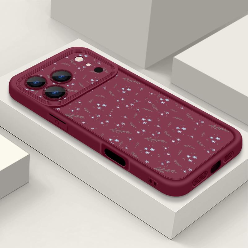Shockproof Soft TPU Silicone Phone Cover Funda For iPhone 17 Air 16e 16 15 14 Pro Max 13 17 Pro Max 17 Pro 17 Small Flower Pattern Case