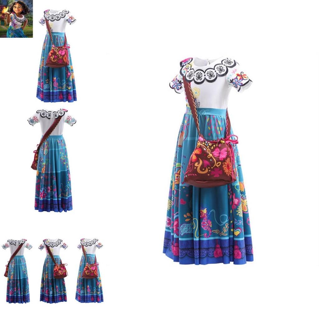 2022 New Arrival Magical House Isabelle Series Children's Princess Dress Cosplay Floral Pattern Ideal For Summer Spring And Autumn