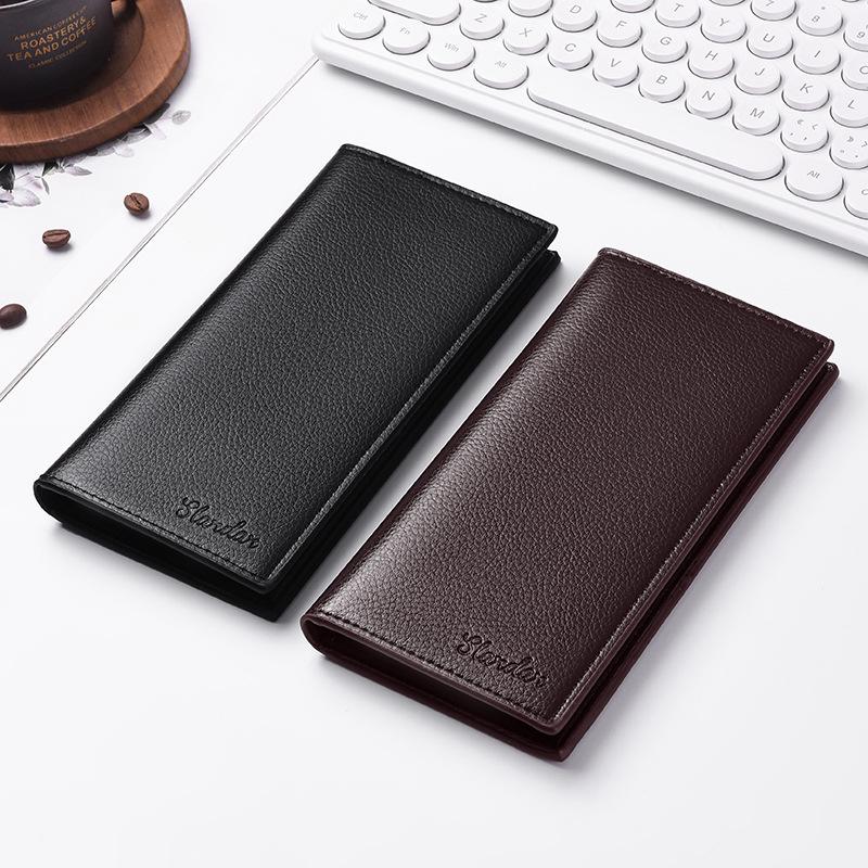 2025 Men's Multi-Card Long Wallet - Large Capacity, Soft Leather, Slim Design, Holds Mobile Phone, Ideal for Students.