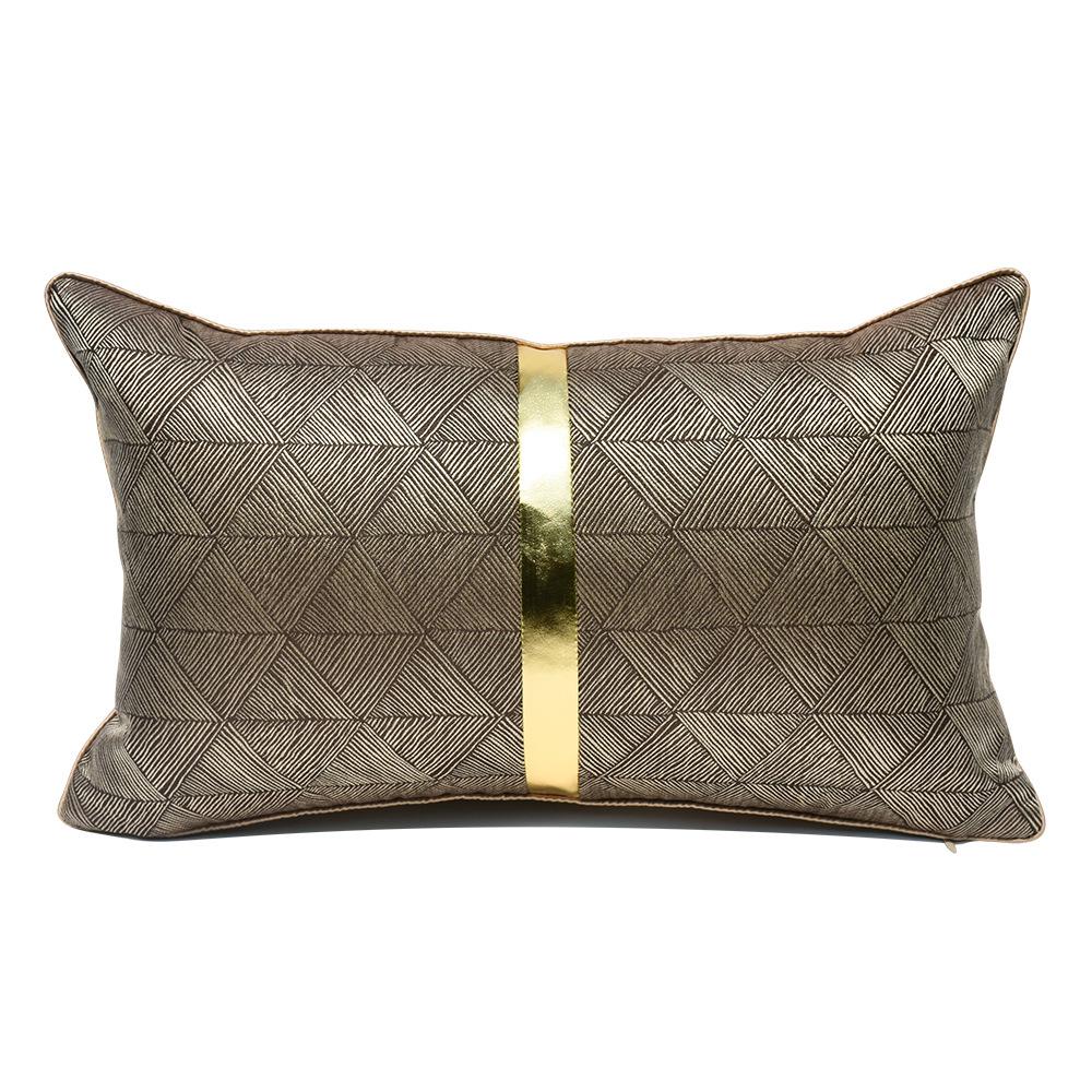 Geometrische Kissenhülle in Gold-Kaffee: Moderne luxuriöse abstrakte Kissenhülle für Sofa und Wohnzimmer
