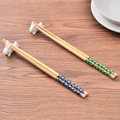 5/10 Paires Baguettes en Bambou Naturel Sécurité et Santé Réutilisables Imprimées Vaisselle Adulte Baguettes Classiques pour Cuisine Chinoise