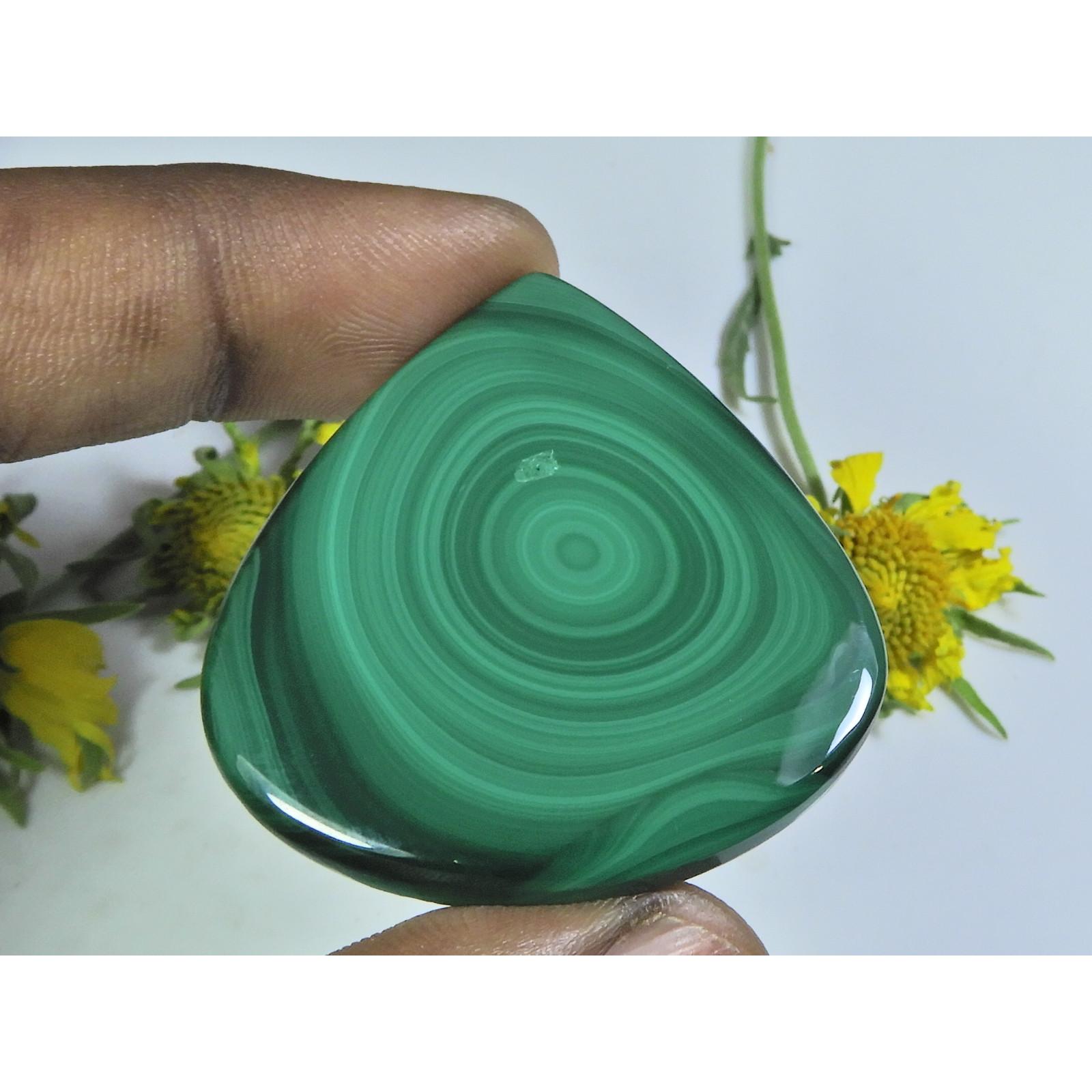 

AA++ Natural Green Malachite Pear Cabochon Loose Gemstone 40X43X03MM 86Cts. D-15