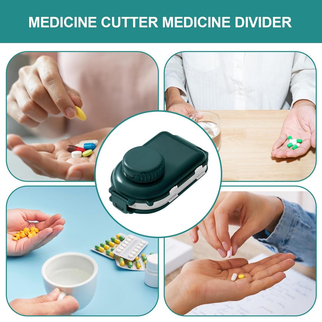 Dual-purpose Medicine Box Effortless To Use Supplies BPA Free Enhanced and Upgraded Version Pill Cutter And Storage Box