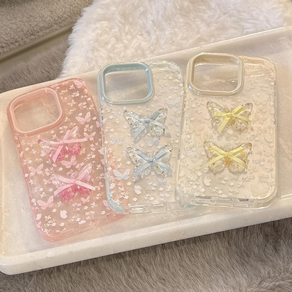 Beautiful Floral Butterfly for IPhone 17 for Apple 15 Promax Phone Case 16 Small Fresh 13 Three-dimensional 11 Soft