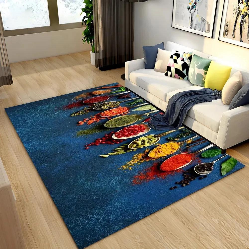 Modern Kitchen Spice Seasoning Grain Pattern Decorative Carpet Restaurant Entrance Door Cushion Home Floor Mat Rug Home Decor