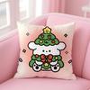 Merry Christmas Puppy Cushion Cover Soft Plush Throw Pillow Cushion CoverDoubleSided Printed Pillow Case for Sofa Home Decor