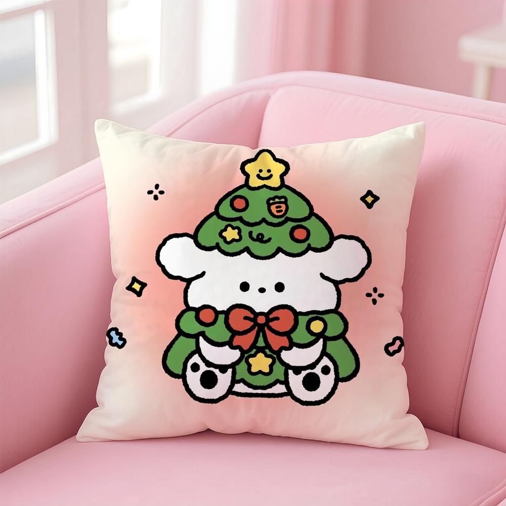 

Merry Christmas Puppy Cushion Cover Soft Plush Throw Pillow Cushion CoverDoubleSided Printed Pillow Case for Sofa Home Decor 30x30cm