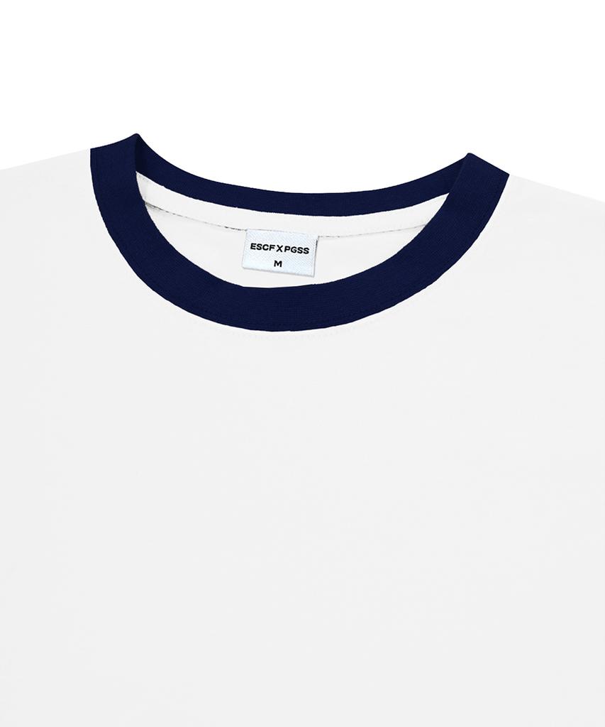 ESCAPEFROM Logo Ladybug Print Ringer Short Sleeve T-Shirt Navy
