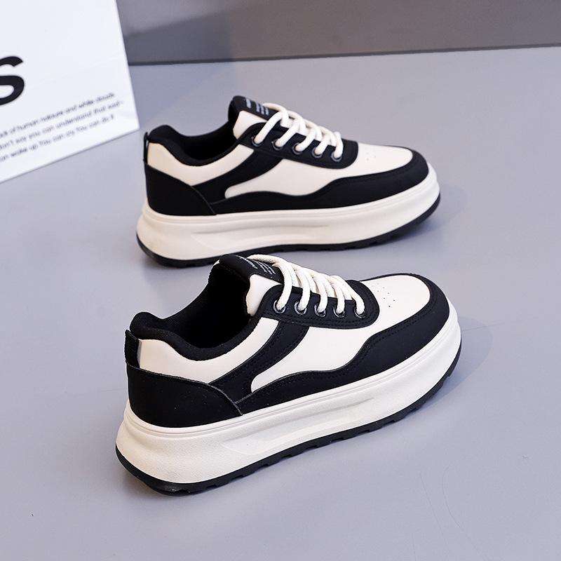 2025 Spring Little White Shoes New Korean Version Ins Female Students Platform Heightening Sports Board Shoes Casual Street Shooting Q5616