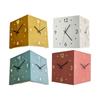 Double Sided Corner Wall Clock,Decorative Wall Clocks with Light for Living Room Decors Wall Mounted Angles Clocks Gift
