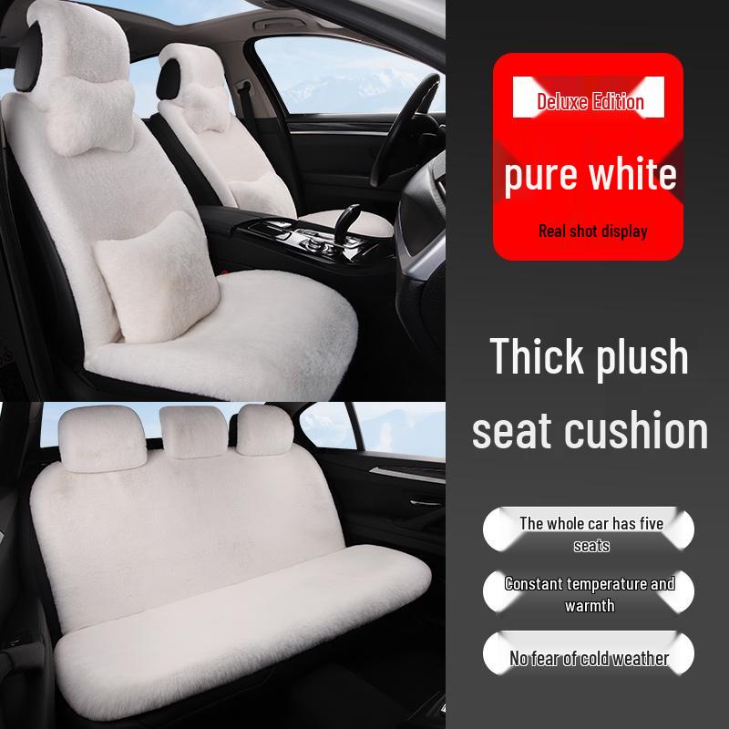Universal Plush Car Seat Cushion: Thick, Warm Winter Rabbit Fur Cover