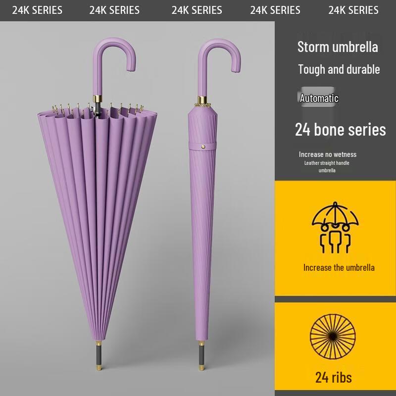 Little Cloth Forest 24-Rib Automatic Long-Handle Umbrella, Lilac Purple