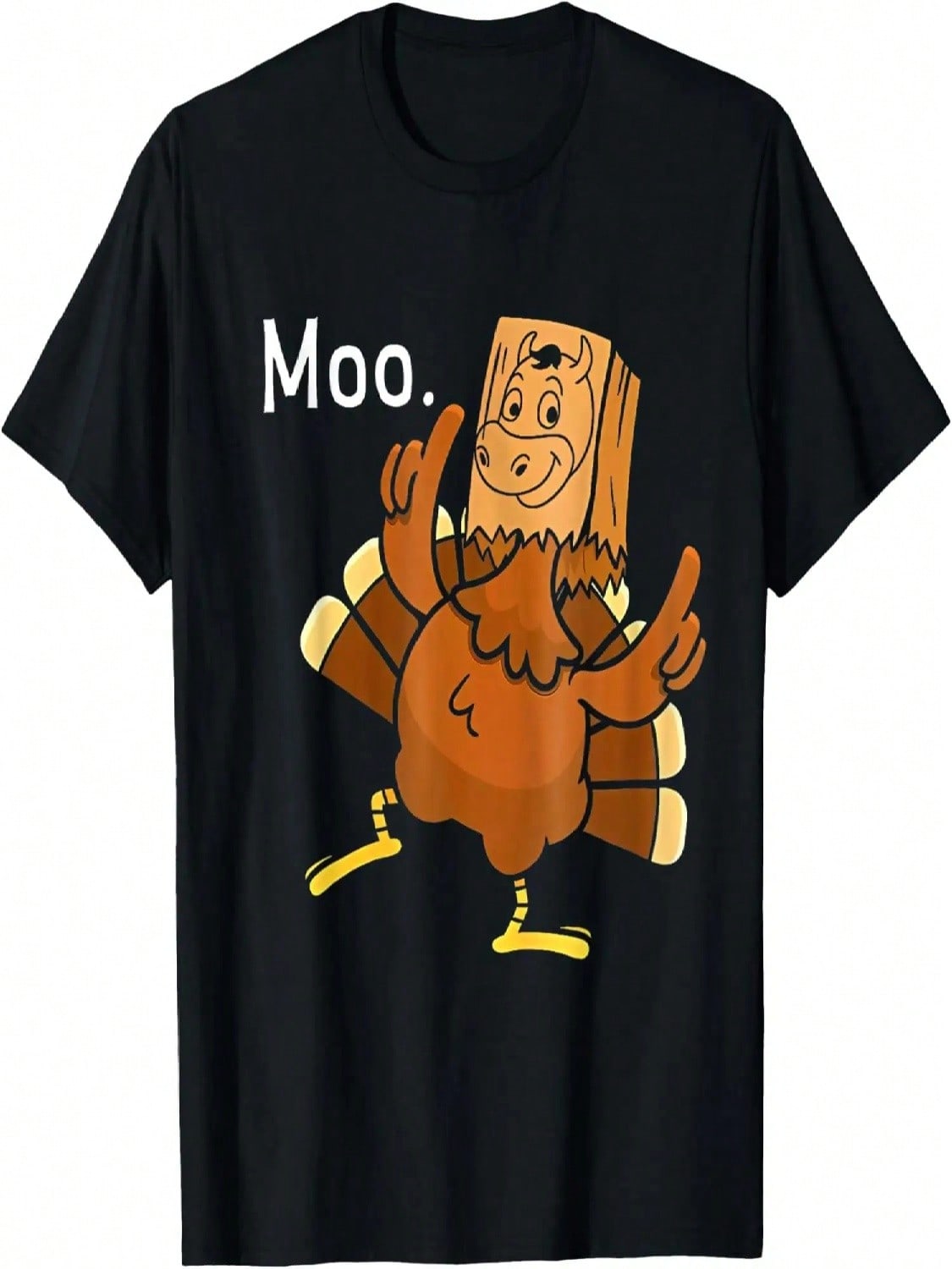 Turkey Moo Funny Thanksgiving Funny Family Turkey Day Moo T-Shirt S