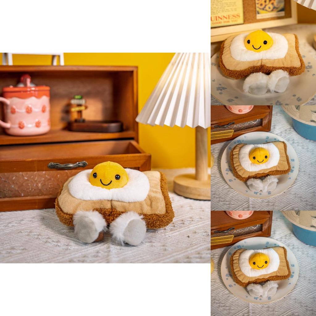 Plüsch Toast Ei Gesicht Spielzeug für Mädchen Geschenk Niedliche Cartoon Frühstück Dekoration