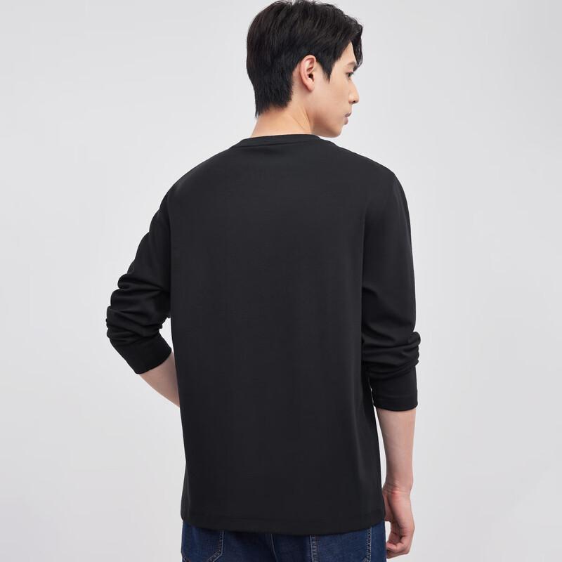 Septwolves Men's Tencel Blend Round Neck Long Sleeve T-Shirt