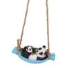 Swing Panda Statue Mother and Baby Panda Lying On The Swing Resin Simulation Animal Garden