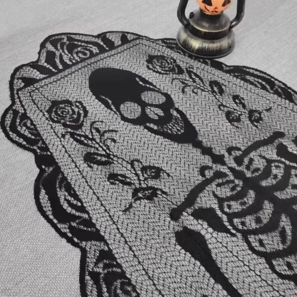 Halloween Themed Table Flag Dark Skeleton Design Party Table Flag Vintage Table Decoration Cloth