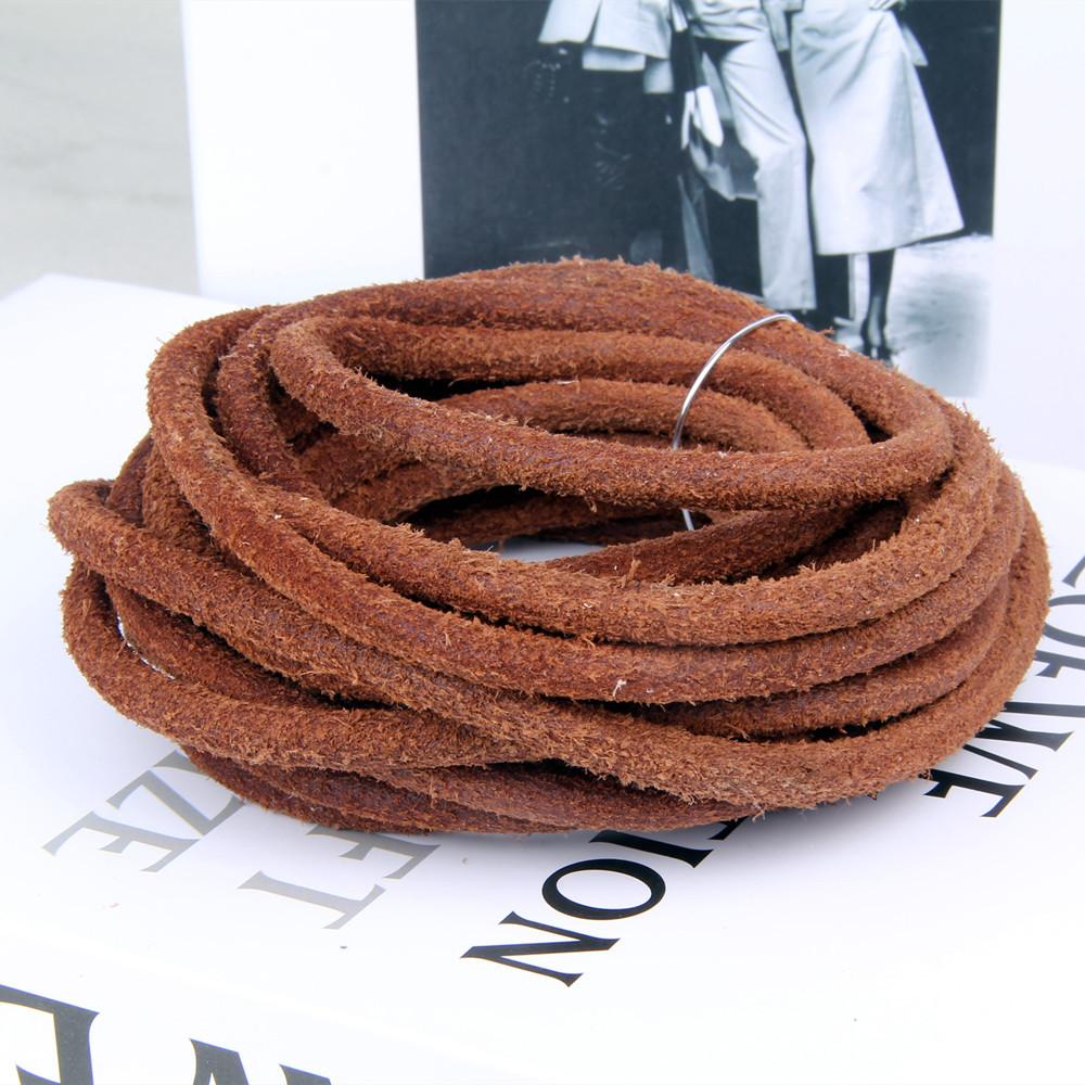 Diy First Layer, Frosted Frizzy Surface, Yak Cowhide Rope, Cowhide Rope 5 6 8Mm Primary Color Leather