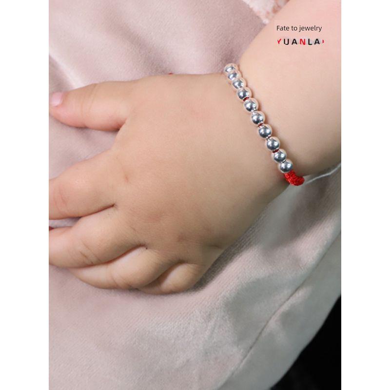 2024 Fashion Ornament 999 Sterling Silver Red Rope Male and Female Baby Year of Fate Bracelet Carrying Strap Perfect Adjustable