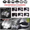 USB Rechargeable Outdoor Night Fishing 5LED Headlight Flashlight Work Light