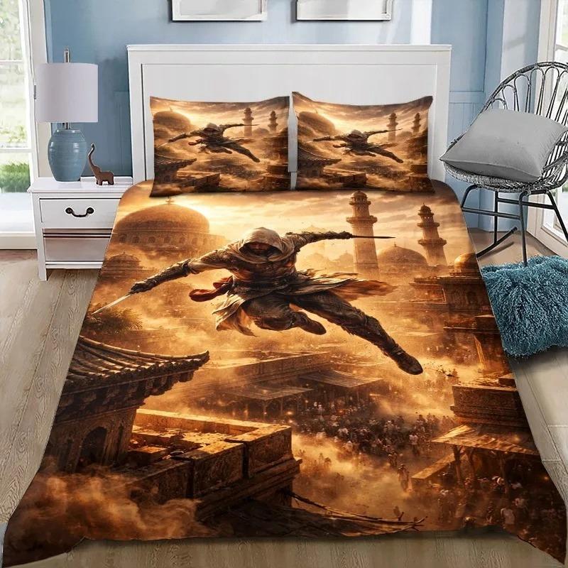 Game A-Assassin S C-Creed Art Bedding Set Gamer Duvet Cover Set Adult boys Bedroom Single Double King Size Comforter Boys
