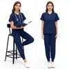 2 buc/set Set uniforme de spital unisex cu decolteu în V, buzunare cu mâneci scurte, pantaloni cu talie elastică, set de pantaloni cu uscare rapidă, uniforme de îngrijire dentară pentru spital