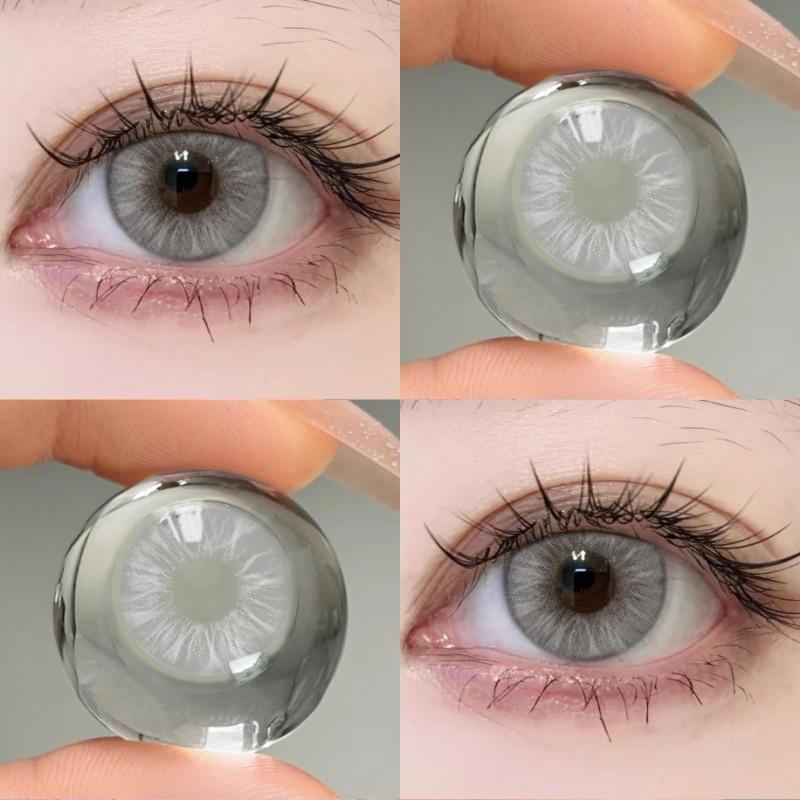 FUNSACHY 1 Pair Color Contact Lenses For Eyes Natural Gray Blue Beautiful Pupil Soft Natural Accessories Yearly Cosmetic Pupils