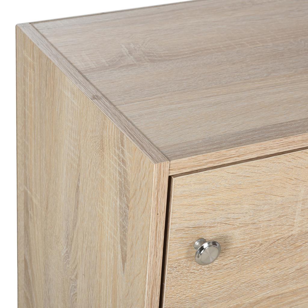 Multipurpose Cabinet with 3 Wooden Shelves and 3 Small Doors for Home, Bedroom, Living Room or Office, 48x34x100cm