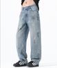 Men's ink-splashing wide-leg jeans summer thin new trendy brand old loose straight jeans