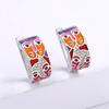 Creative Earrings for Women's Colorful Epoxy Cat Face Earrings Unique Handmade Enamel Jewelry Bridal Earrings