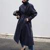 Medium and Long Korean Version Trench Coat Women's Fashion Classic Loose Relaxed Lace-up Waist Jacket