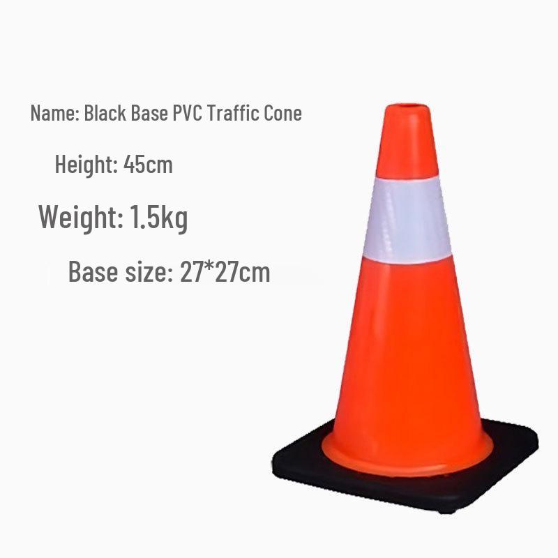 Reflective Red PVC Traffic Cone - Road Safety Warning Barrier