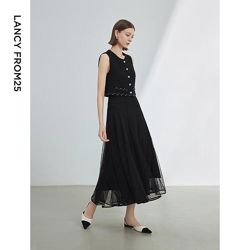 Langzi Retro Polka Dot High-Waist Skirt