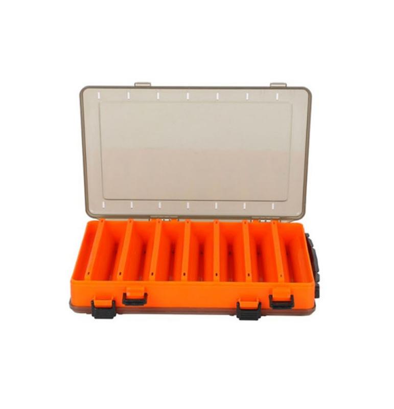 Angelbox mit 14 Fächern, Angelzubehör, Köderhakenboxen, Aufbewahrung, doppelseitig, hochfest, Angelköder-Tackle-Box