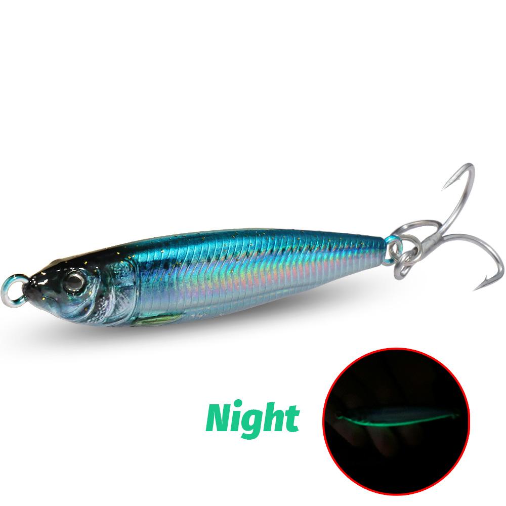 

GOBAIT Metal Jig Lure 20g 30g 40g Spinner Spoon 3D Eye Color Laser Spinning Fishing Tackle Blade Hook Swimbait Pesca VIB Bait 20g