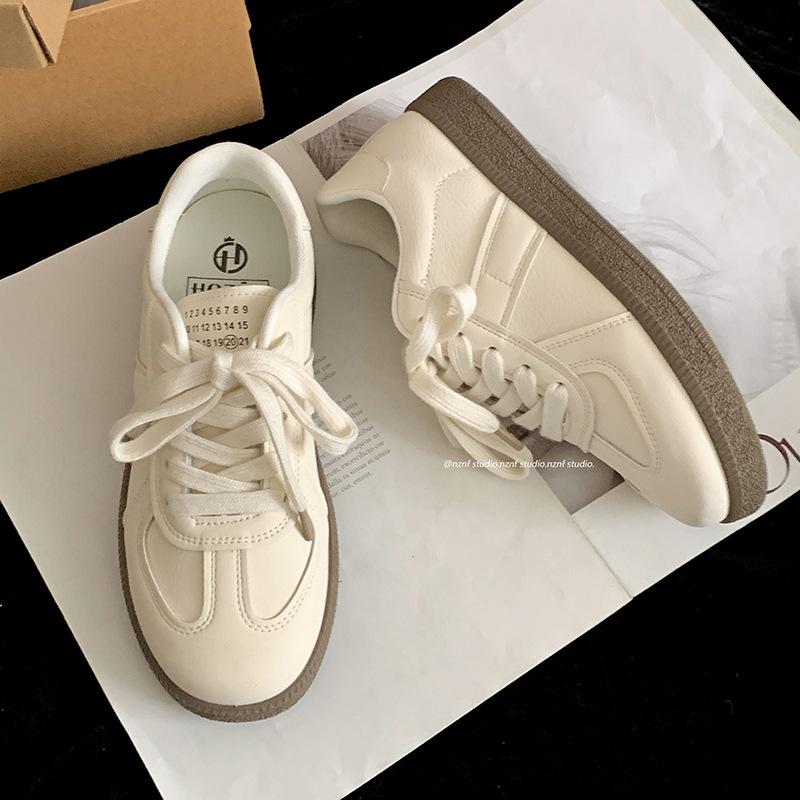 

Легкие городские белые ретро кроссовки на платформе женские 2025 новая весна универсальные повседневные спортивные низкие кеды 40 белый