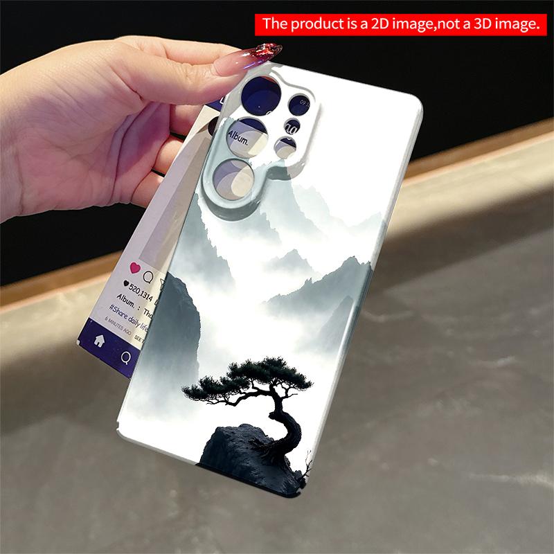 2DFlat Samsung Phone Case Mist-Covered Mountains with Resilient Pine On Cliff Applicable To Galaxy S22 S23 S24 S25ULTRA S26 A12 A13 A14 A15 A16