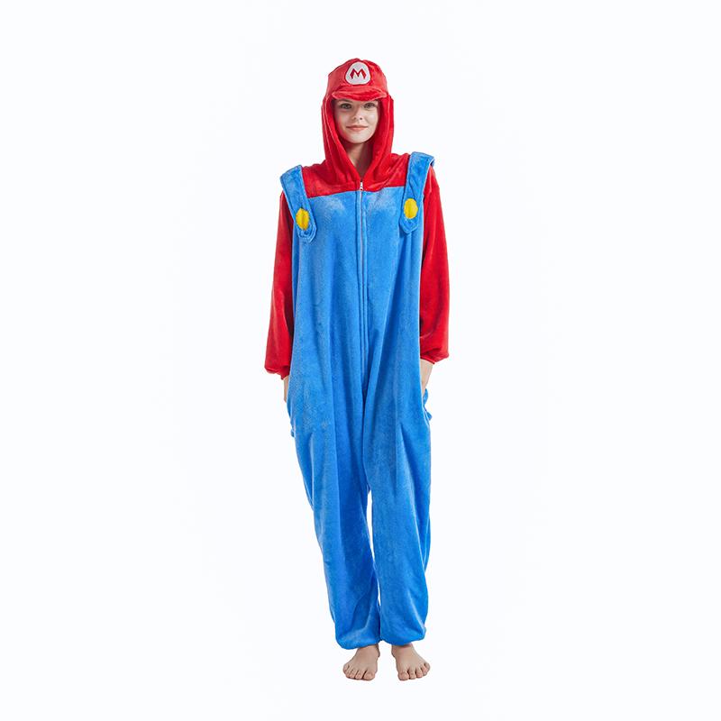 Erwachsene Onesies Cartoon Super Mario Kigurumi Anime Pyjamas Halloween Cosplay Kostüm