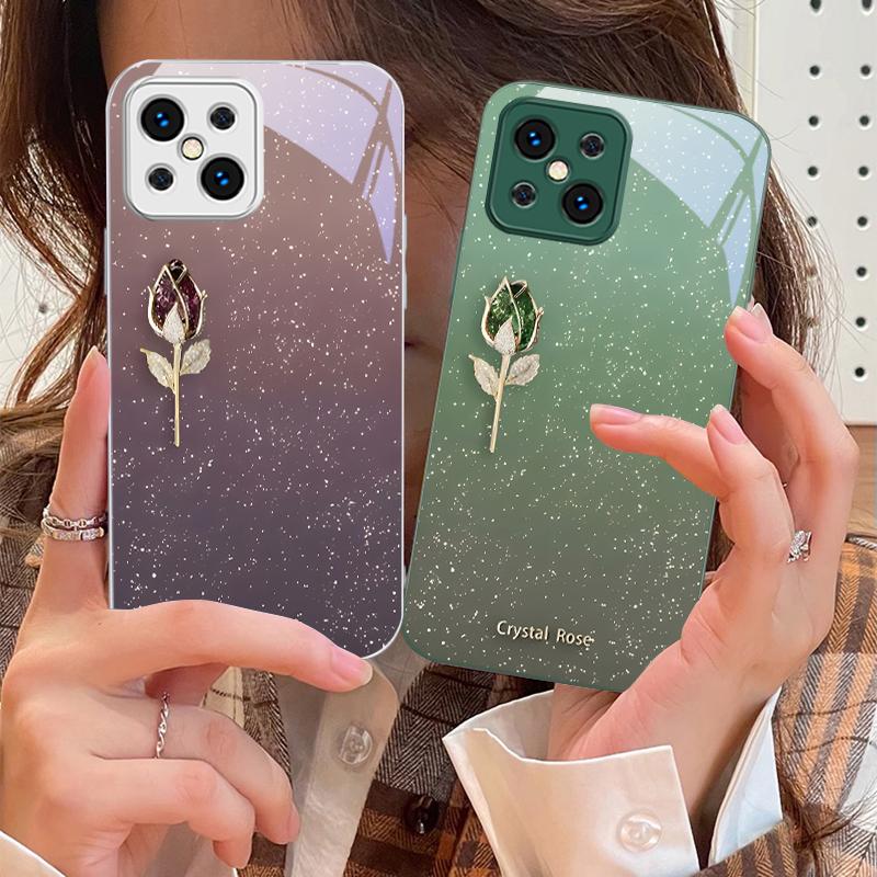 Gradientowy Fioletowy Zapachowy Dla Oppo Find X5 X8 Pro X3 Lite A72 58 73 54S F11 79 Reno 6 4Z 5G Nord N200 Szkło Hartowane Etui na Telefon