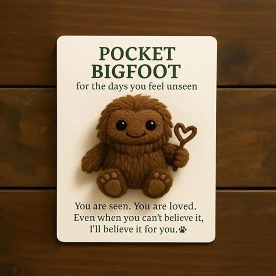Pocket Sasquatch Plush Doll Emotional Support Stuffed Mini Sasquatch Portable Positive Animal