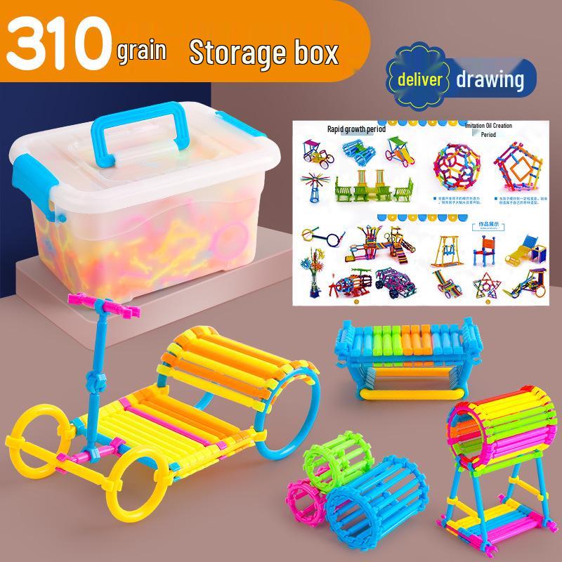 138-Piece Smart Stick Building Blocks for Children's Educational Desktop Insertion – Plastic Handmade Toys