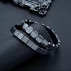 Elastic Square Bead Wristband Jewelry Men Bangle Black Gallstones Bracelet  for Men and Women